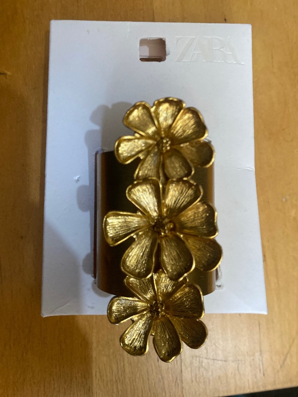 NWT Zara Rigid Flower Cuff Bracelet.